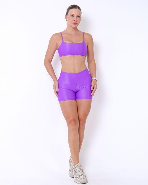 Conjunto Short Básico Cós Fino Compressão + Top Ju