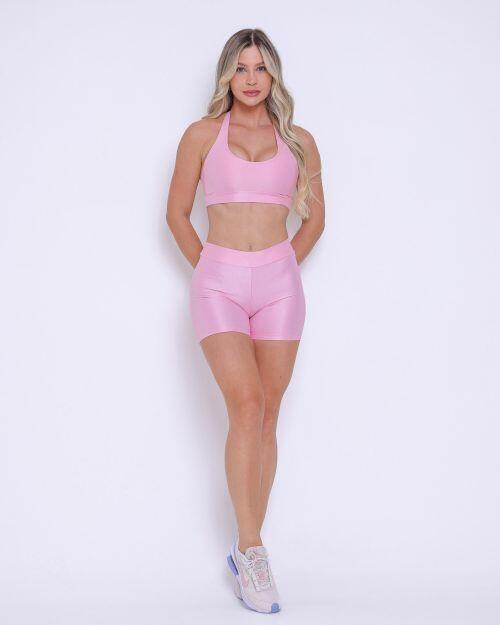 Conjunto Short Básico Cós Fino Compressão + Top Jhully