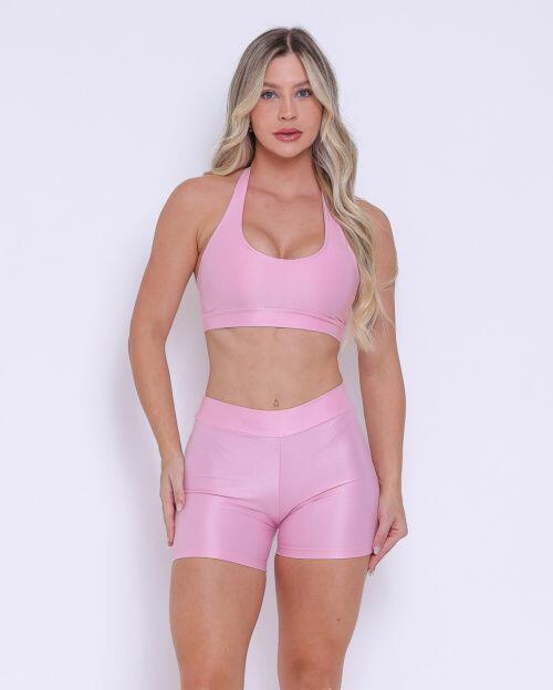 Conjunto Short Básico Cós Fino Compressão + Top Jhully