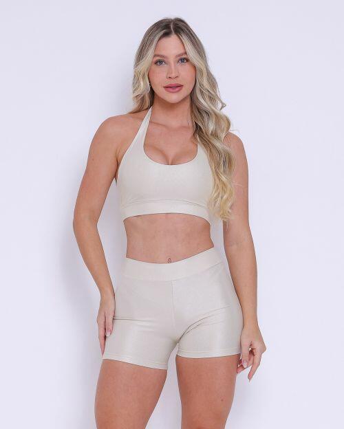 Conjunto Short Básico Cós Fino Compressão + Top Jhully