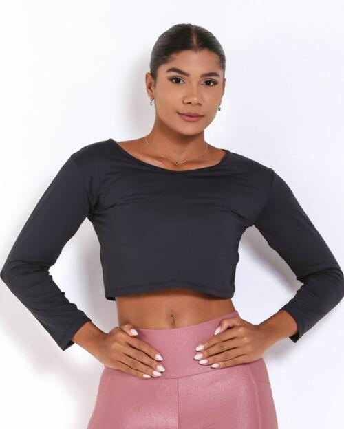 Cropped Manga Longa Dry Fit