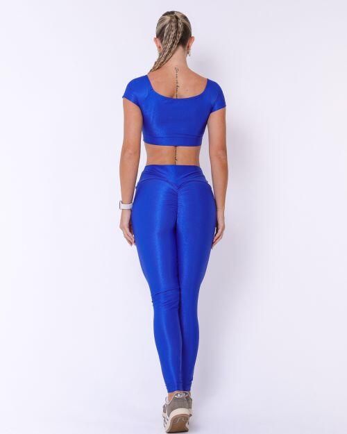 Conjunto Calça Legging Empina Compressão + Top Manguinha