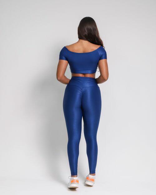 Conjunto Calça Legging Empina Compressão + Top Manguinha