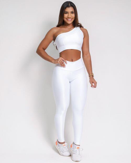 Conjunto Cal�a Legging B�sica Compress�o + Top Paloma