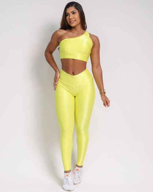 Conjunto Cal�a Legging B�sica Compress�o + Top Paloma