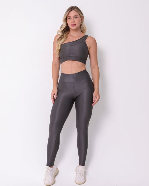 Conjunto Cal�a Legging B�sica Compress�o + Top Paloma