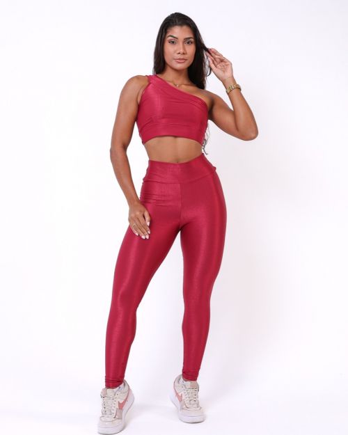 Conjunto Cal�a Legging B�sica Compress�o + Top Paloma