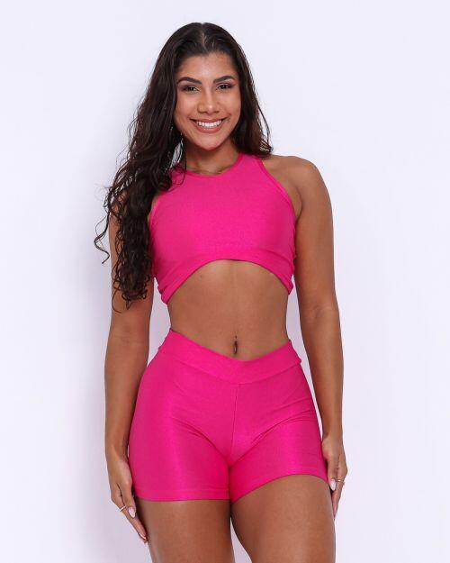 Conjunto Short Básico Cós Fino Compressão + Top Sofia