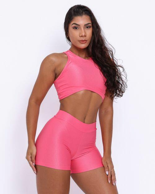 Conjunto Short Básico Cós Fino Compressão + Top Sofia