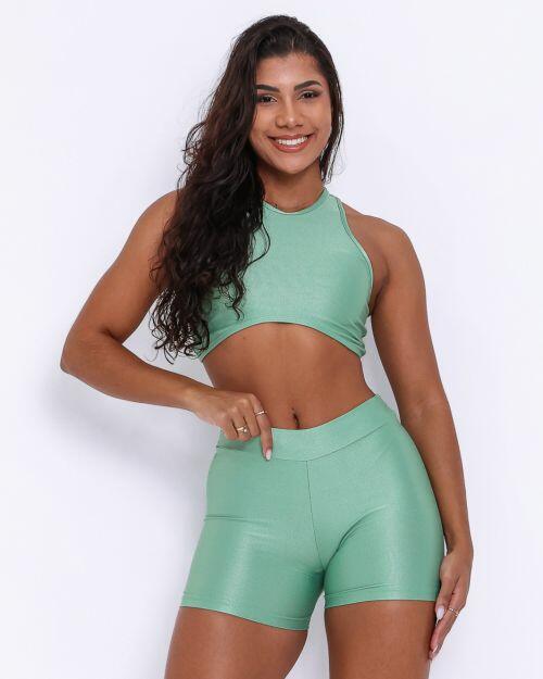 Conjunto Short Básico Cós Fino Compressão + Top Sofia
