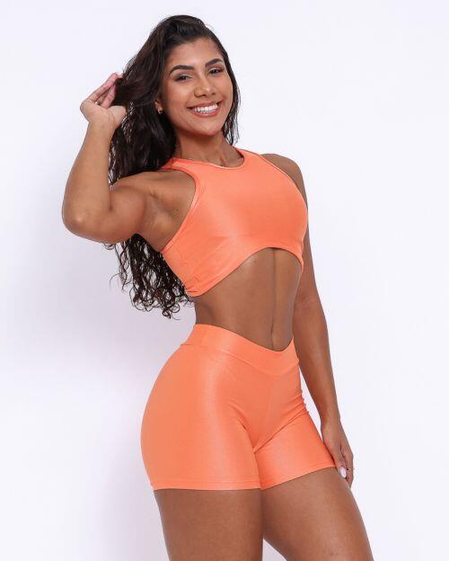 Conjunto Short Básico Cós Fino Compressão + Top Sofia