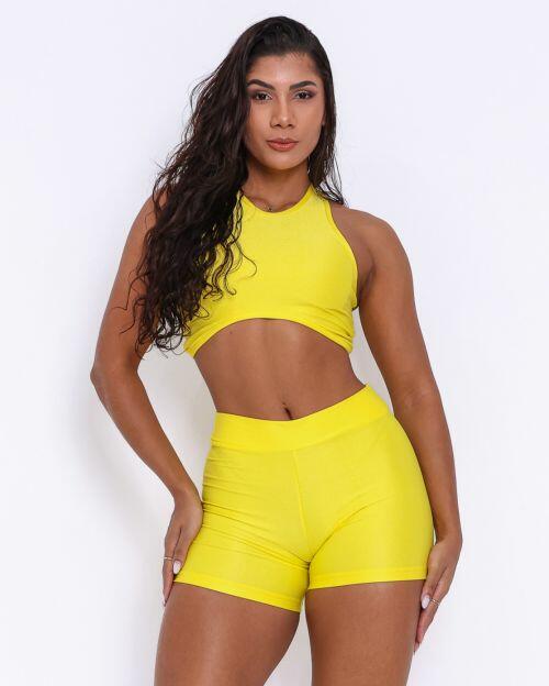 Conjunto Short B�sico C�s Fino Compress�o + Top Sofia