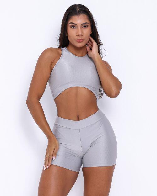 Conjunto Short Básico Cós Fino Compressão + Top Sofia