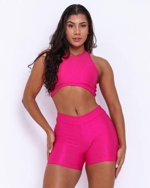 Conjunto Short B�sico C�s Fino Compress�o + Top Sofia