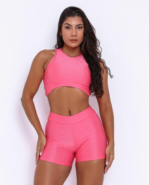 Conjunto Short B�sico C�s Fino Compress�o + Top Sofia