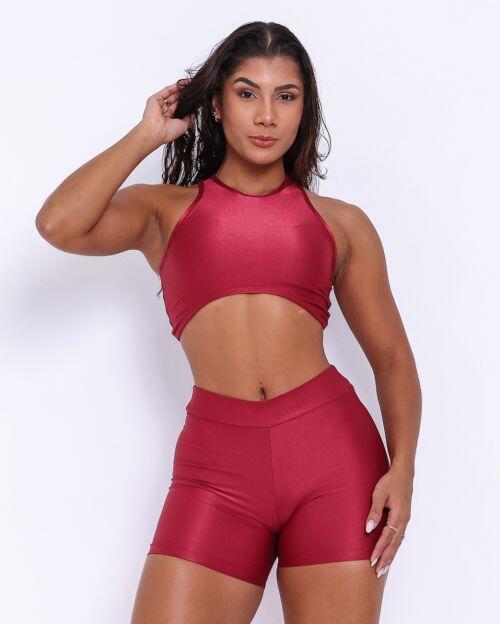 Conjunto Short Básico Cós Fino Compressão + Top Sofia
