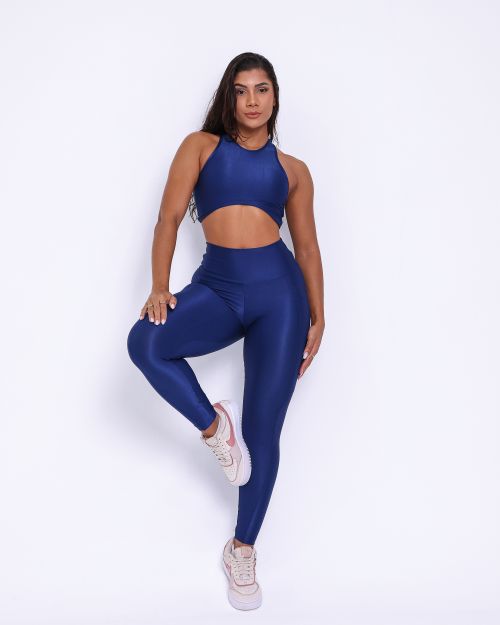 Conjunto Calça Legging Básica Bolso Compressão + Top Sofia