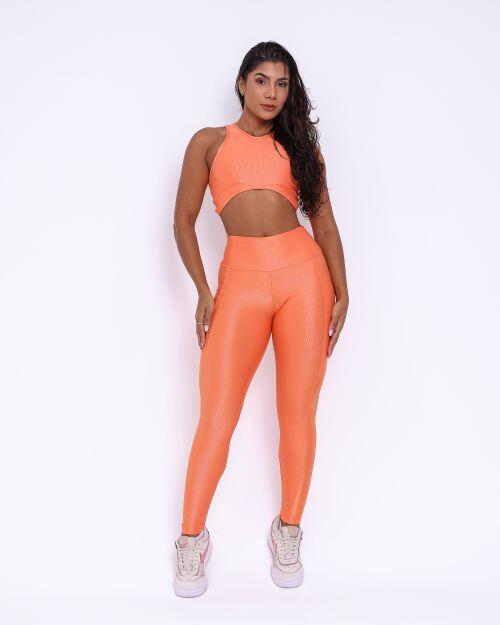 Conjunto Calça Legging Básica Bolso Compressão + Top Sofia