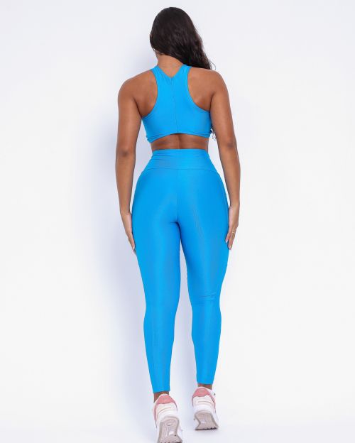 Conjunto Calça Legging Básica Bolso Compressão + Top Sofia