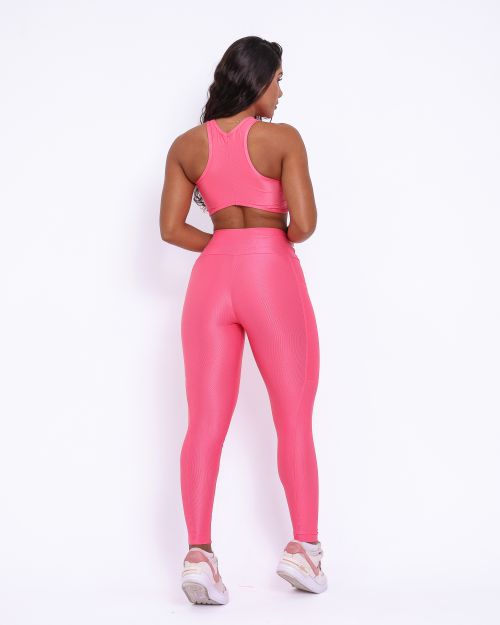 Conjunto Calça Legging Básica Bolso Compressão + Top Sofia