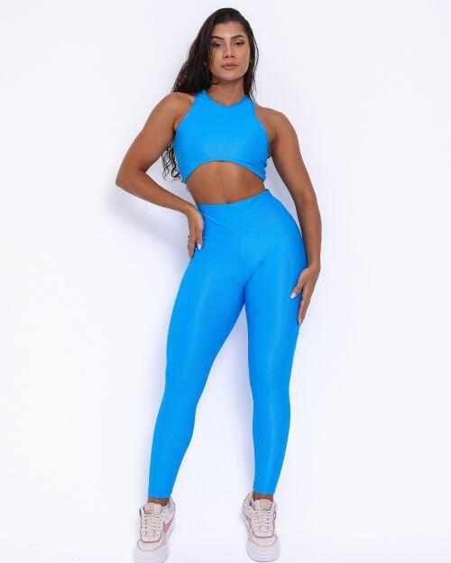 Conjunto Calça Legging Básica Bolso Compressão + Top Sofia