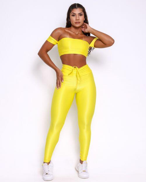 Conjunto Cal�a Legging Empina Compress�o + Top Ciganinha