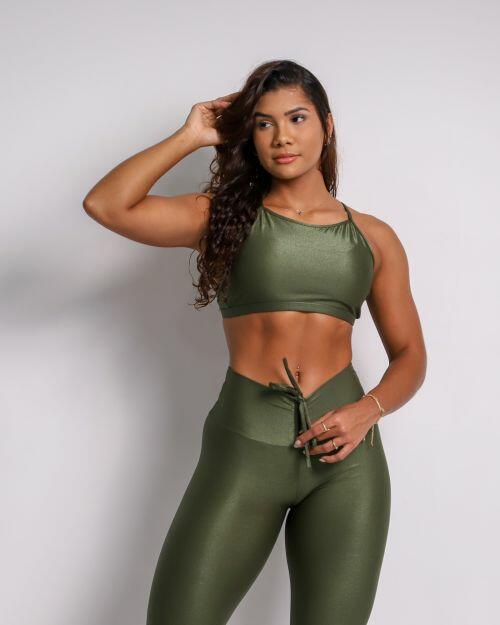 Conjunto Calça Legging Empina Compressão + Top Paula
