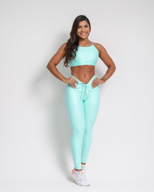 Conjunto Calça Legging Empina Compressão + Top Paula