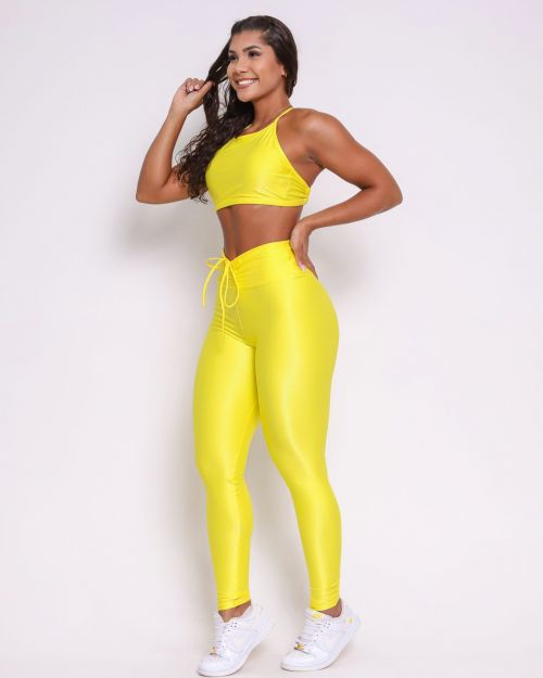 Conjunto Calça Legging Empina Compressão + Top Paula