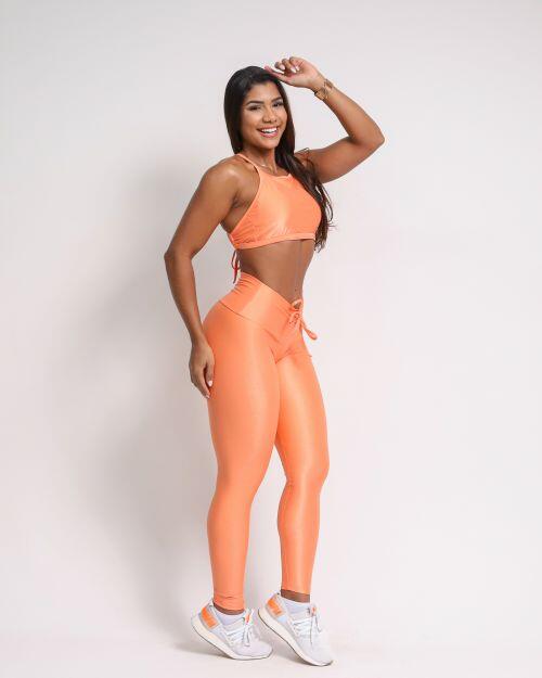 Conjunto Calça Legging Empina Compressão + Top Paula