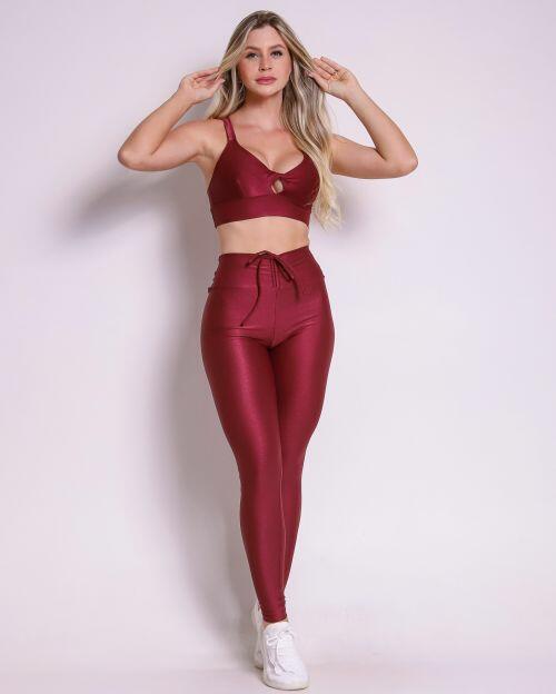 Conjunto Calça Legging Empina Compressão + Top Karol