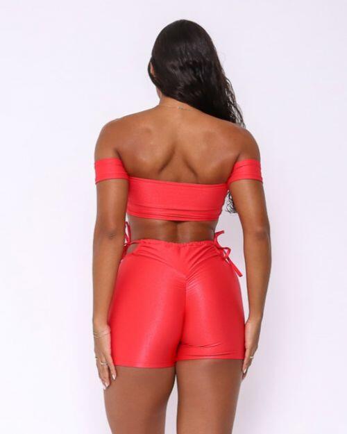 Conjunto Short Empina Ajuste Compress�o + Top Ciganinha