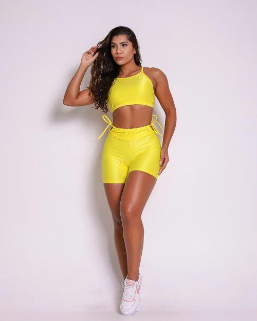 Conjunto Short Empina Ajuste Compressão + Top Paula
