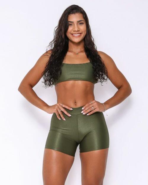 Conjunto Short B�sico C�s Fino Compress�o + Top Bianca