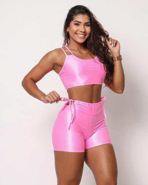 Conjunto Short Empina Ajuste Compress�o + Top Lari
