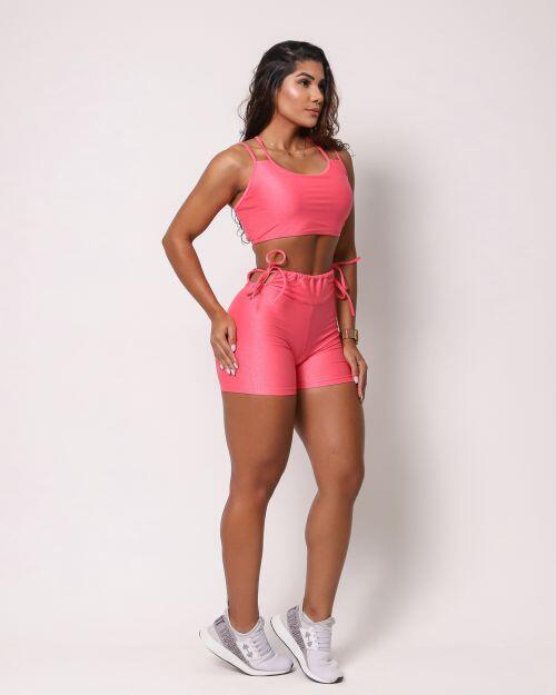 Conjunto Short Empina Ajuste Compress�o + Top Lari