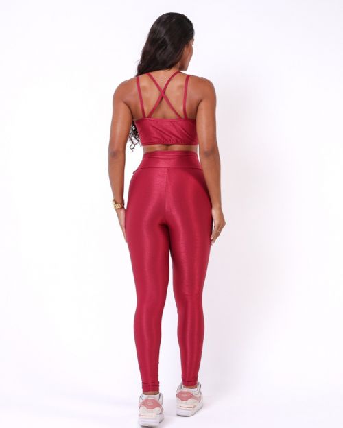 Conjunto Calça Legging Básica Compressão + Top Lari