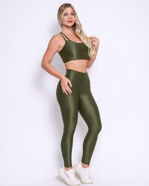 Conjunto Calça Legging Básica Compressão + Top Lari