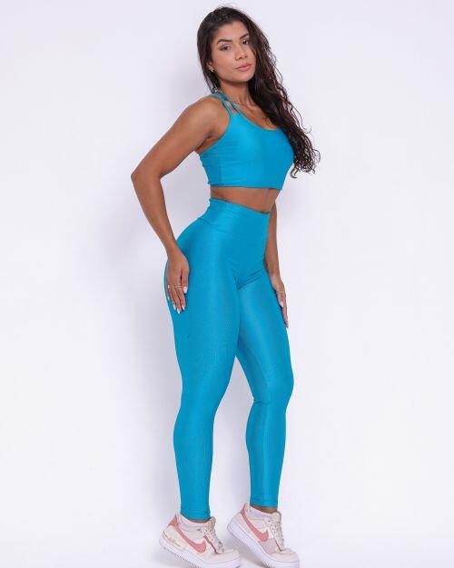 Conjunto Calça Legging Básica Compressão + Top Lari