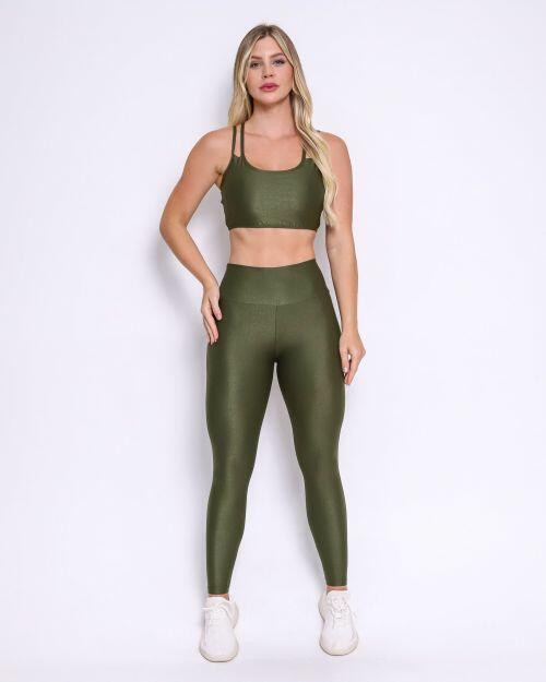 Conjunto Calça Legging Básica Compressão + Top Lari