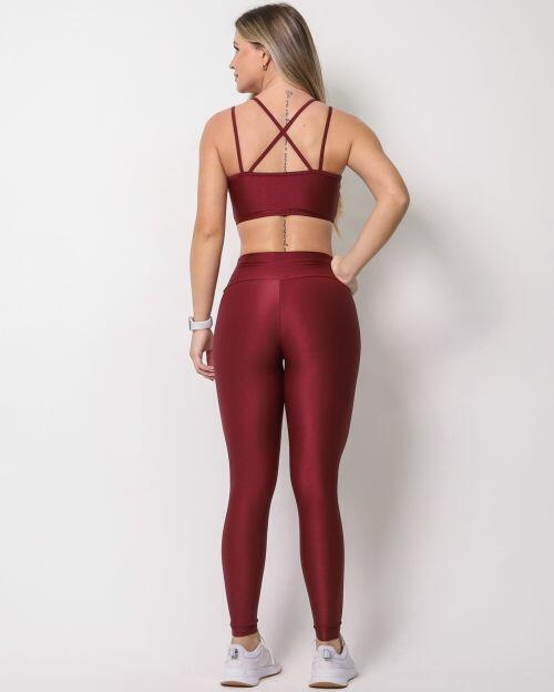 Conjunto Calça Legging Básica Compressão + Top Lari