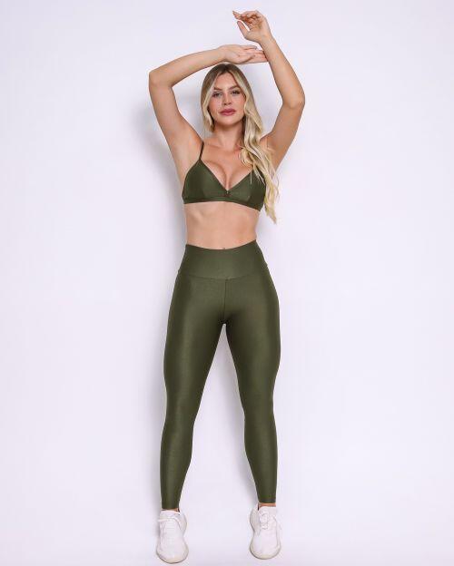Conjunto Calça Legging Básica Compressão + Top Rafa