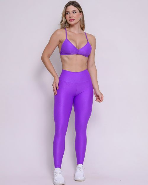Conjunto Calça Legging Básica Compressão + Top Rafa