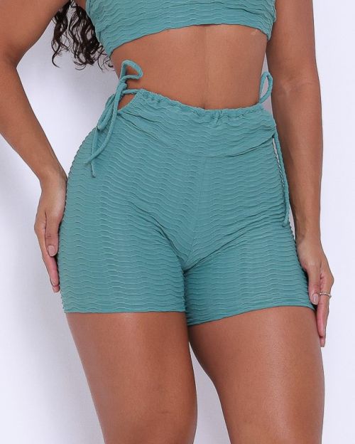 Short Empina Ajuste Textura Ondas