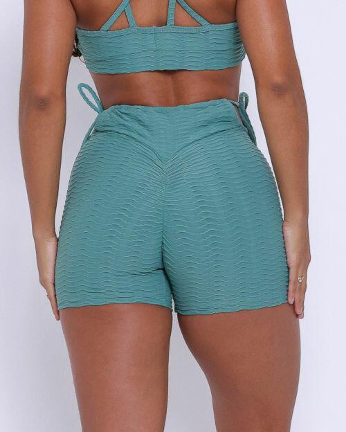 Short Empina Ajuste Textura Ondas