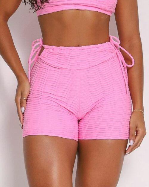 Short Empina Ajuste Textura Ondas