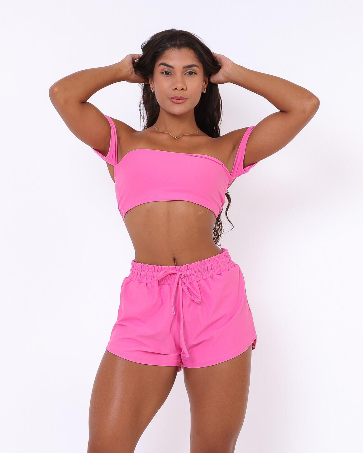 Conjunto Short Boxer Basic Light + Top Ciganinha