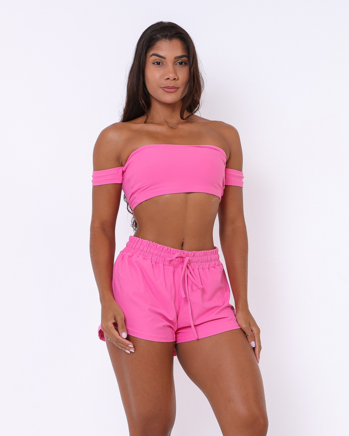 Conjunto Short Boxer Basic Light + Top Ciganinha