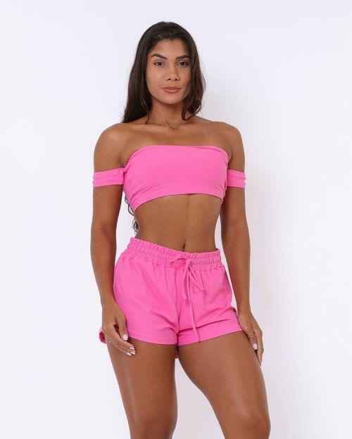 Conjunto Short Boxer Basic Light + Top Ciganinha