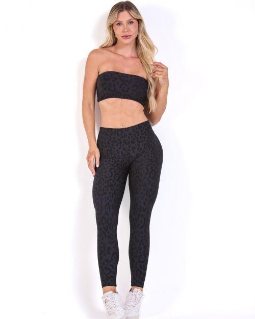 Conjunto Calça Básica New Onça Fit + Top Faixa